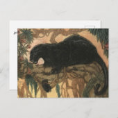 Carte Postale Chat vintage noir (Devant / Derrière)