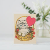 Carte Postale Chat vintage Valentine (Debout devant)