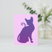 Carte Postale Chat Violet (Debout devant)