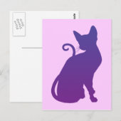 Carte Postale Chat Violet (Devant / Derrière)