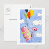 Carte Postale Chat volant (Devant / Derrière)