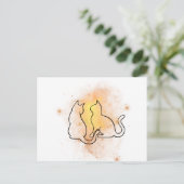 Carte postale Chat Watercolor (Debout devant)