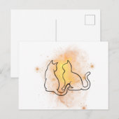Carte postale Chat Watercolor (Devant / Derrière)