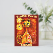 Carte Postale Chat Whimsical Retro Power Personnalisé (Debout devant)