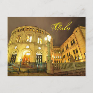 Carte Postale Château à Oslo, Norvège la nuit
