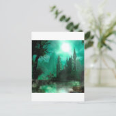 Carte Postale Château abstrait de clair de lune de jade (Debout devant)