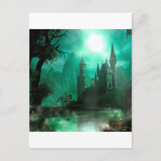 Carte Postale Château abstrait de clair de lune de jade (Devant)