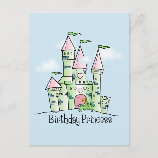Carte Postale Château Anniversaire Princesse (Devant)