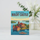 Carte Postale Château Boldt États-Unis (Debout devant)