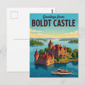Carte Postale Château Boldt États-Unis (Devant / Derrière)