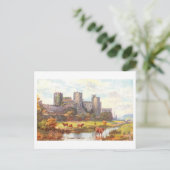 Carte Postale Château Conwy vintage (Debout devant)