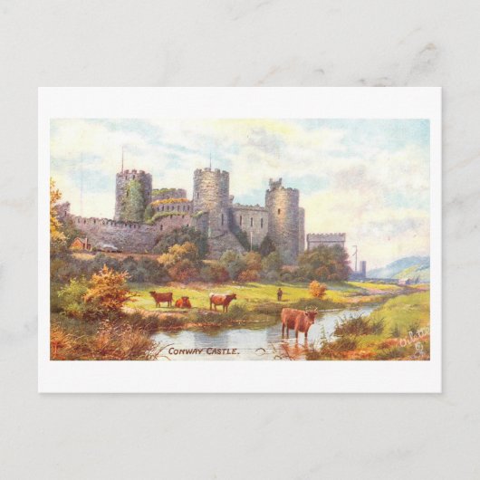 Carte Postale Château Conwy vintage (Devant)