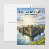 Carte Postale Château de Beaumaris, Anglesey Royaume-Uni (Devant / Derrière)
