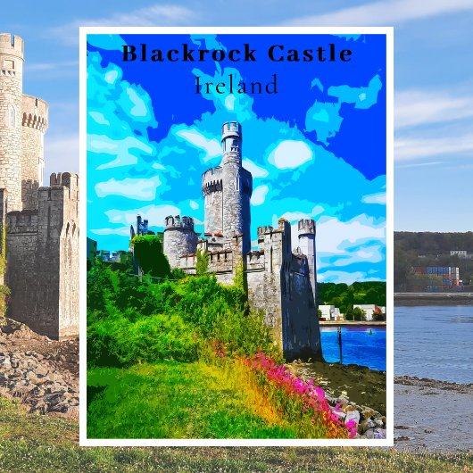 Carte Postale Château de Blackrock de style rétro, Cork Irlande