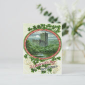 Carte Postale Château de Blarney vert Irlande Trèfle (Debout devant)