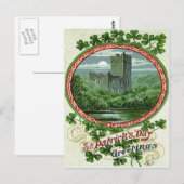 Carte Postale Château de Blarney vert Irlande Trèfle (Devant / Derrière)