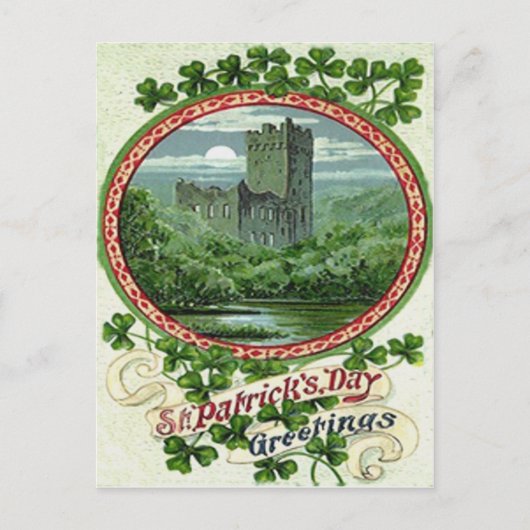 Carte Postale Château de Blarney vert Irlande Trèfle (Devant)