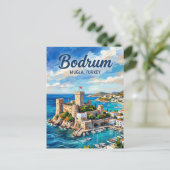 Carte Postale Château de Bodrum, Bodrum, mer Égée (Debout devant)