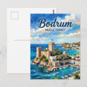 Carte Postale Château de Bodrum, Bodrum, mer Égée (Devant / Derrière)