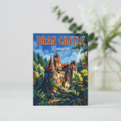 Carte Postale Château de Bran Roumanie (Debout devant)