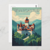 Carte Postale Château de Bran vintage Roumanie (Devant / Derrière)