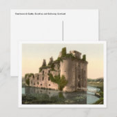 Carte Postale Château de Caerlaverock, Dumfries, Écosse (Devant / Derrière)