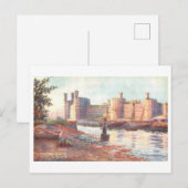 Carte Postale Château de Carnarvon vintage (Devant / Derrière)