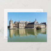 Carte Postale Château de Chantilly avec réflexion dans le lac (Devant / Derrière)