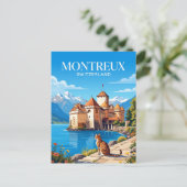 Carte Postale Château de Chillon Suisse (Debout devant)