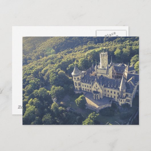 Carte Postale Château de conte de fées en forêt (Devant / Derrière)