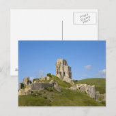 Carte Postale Château de Corfe, Corfe, Dorset, Angleterre (Devant / Derrière)