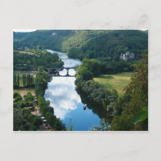 Carte Postale Château de Dordogne Château Rivière Bateau Pont Ea