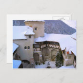 Carte Postale Château de Dracula, Bran, Transylvanie, hiver (Devant / Derrière)