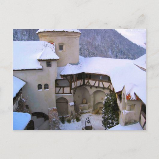 Carte Postale Château de Dracula, Bran, Transylvanie, hiver (Devant)