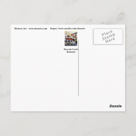 Carte Postale Château de Dracula - Cour intérieure (Dos)