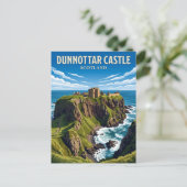 Carte Postale Château de Dunnottar Écosse (Debout devant)