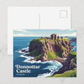 Carte Postale Château de Dunnottar Écosse (Devant / Derrière)