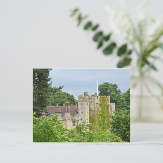 Carte Postale Château de Fairy Tale caché dans la forêt (Debout devant)