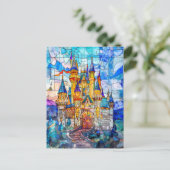 Carte Postale Château de Fairytale avec plusieurs tours (Debout devant)