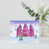 Carte Postale Château de Fée Taille Neige d'Hiver (Debout devant)