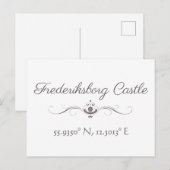 Carte Postale Château de Frederiksborg Latitude Longitude Cart (Devant / Derrière)