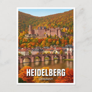 Carte Postale Château de Heidelberg Allemagne Automne Voyage