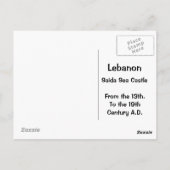 Carte Postale Château de la mer de Saida 3 (Dos)