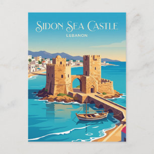 Carte Postale Château de la Mer de Sidon Liban