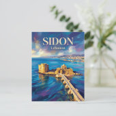 Carte Postale Château de Mer de Sidon Liban (Debout devant)