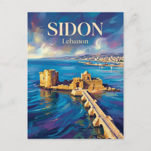 Carte Postale Château de Mer de Sidon Liban