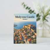 Carte Postale Château de Molyvos Grèce (Debout devant)