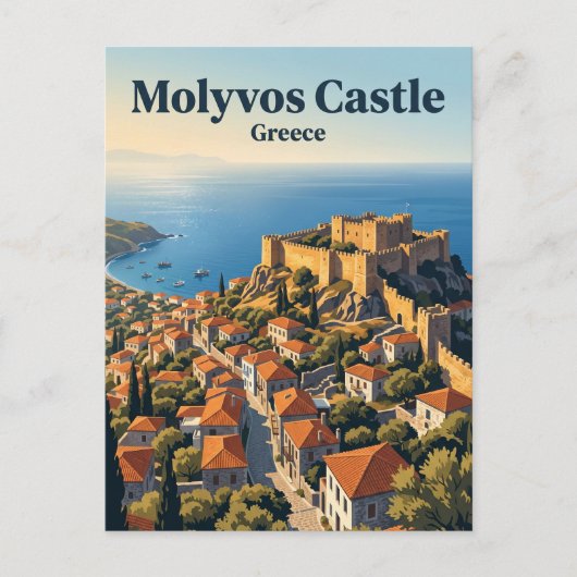 Carte Postale Château de Molyvos Grèce (Devant)
