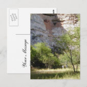 Carte Postale Château de Montezuma Cliff Arbres indiens en herbe (Devant / Derrière)