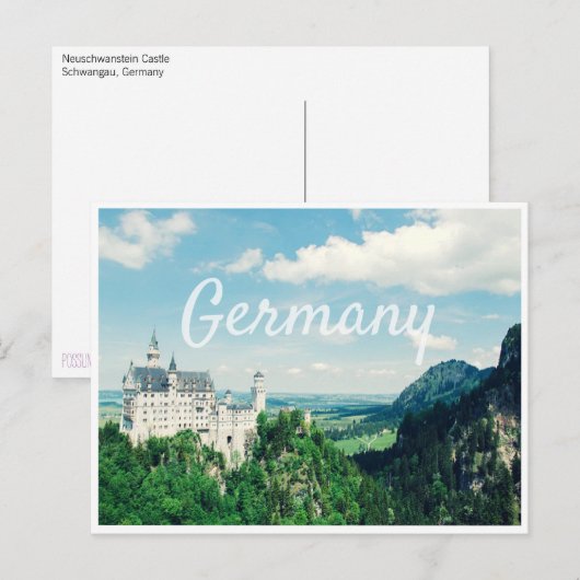 Carte Postale Château de Neuschwanstein (Devant / Derrière)